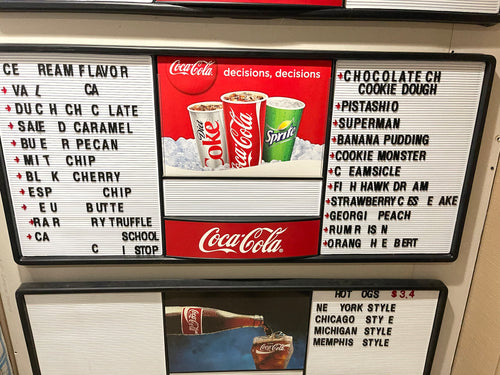 Coke 4’ letter board